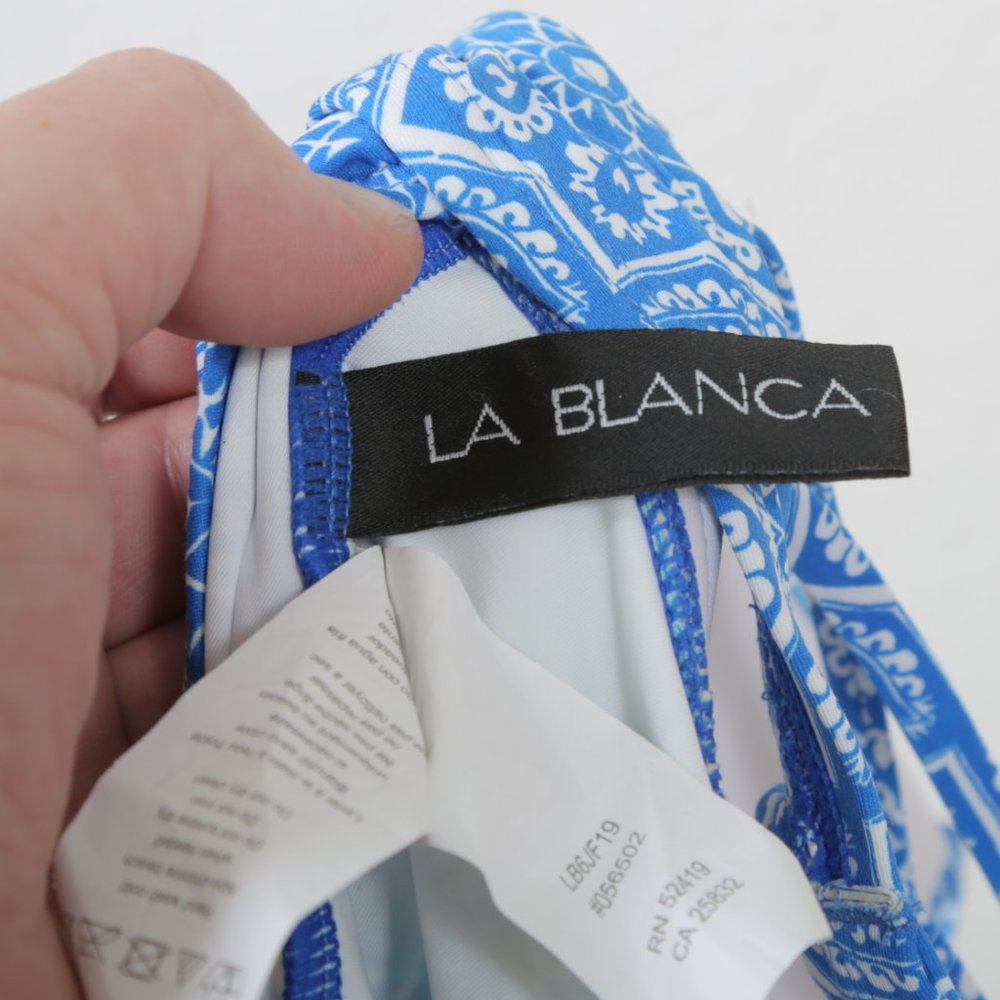La Blanca Tile We Meet Again One Piece‎ Swimsuit, teals and blues, 4 NWOT - Picture 2 of 15